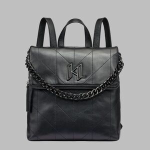 Karl Lagerfeld Lavande Black Quilted Backpack Bag NWT MSRP $398